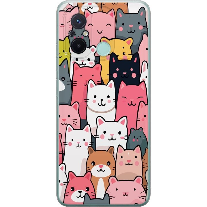 Mobilskal till Xiaomi Redmi 12C med Kattmönster motiv i gruppen SMARTPHONE & SURFPLATTOR / Mobilskydd / Xiaomi hos TP E-commerce Nordic AB (A65581)