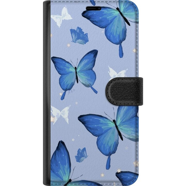 Plånboksfodral till Xiaomi Redmi 13C med Blå fjärillar motiv i gruppen SMARTPHONE & SURFPLATTOR / Mobilskydd / Xiaomi hos TP E-commerce Nordic AB (A65616)