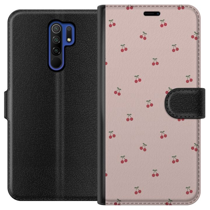 Plånboksfodral till Xiaomi Redmi 9 med Körsbär motiv i gruppen SMARTPHONE & SURFPLATTOR / Mobilskydd / Xiaomi hos TP E-commerce Nordic AB (A65634)