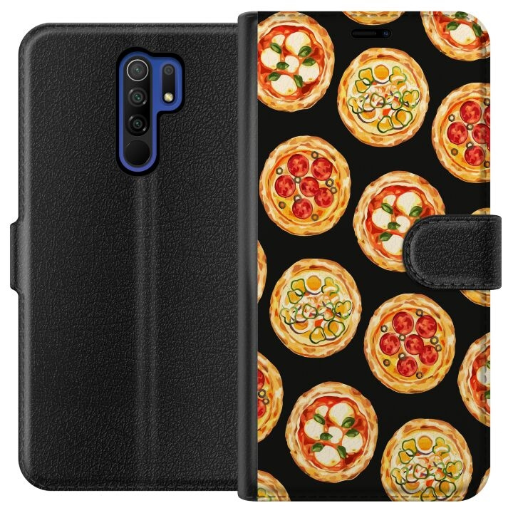 Plånboksfodral till Xiaomi Redmi 9 med Pizza motiv i gruppen SMARTPHONE & SURFPLATTOR / Mobilskydd / Xiaomi hos TP E-commerce Nordic AB (A65640)