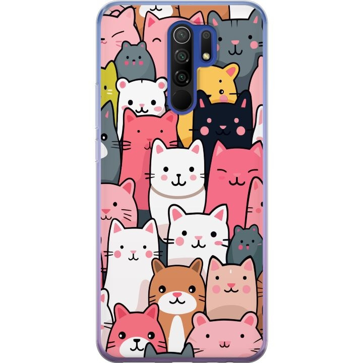 Mobilskal till Xiaomi Redmi 9 med Kattmönster motiv i gruppen SMARTPHONE & SURFPLATTOR / Mobilskydd / Xiaomi hos TP E-commerce Nordic AB (A65662)