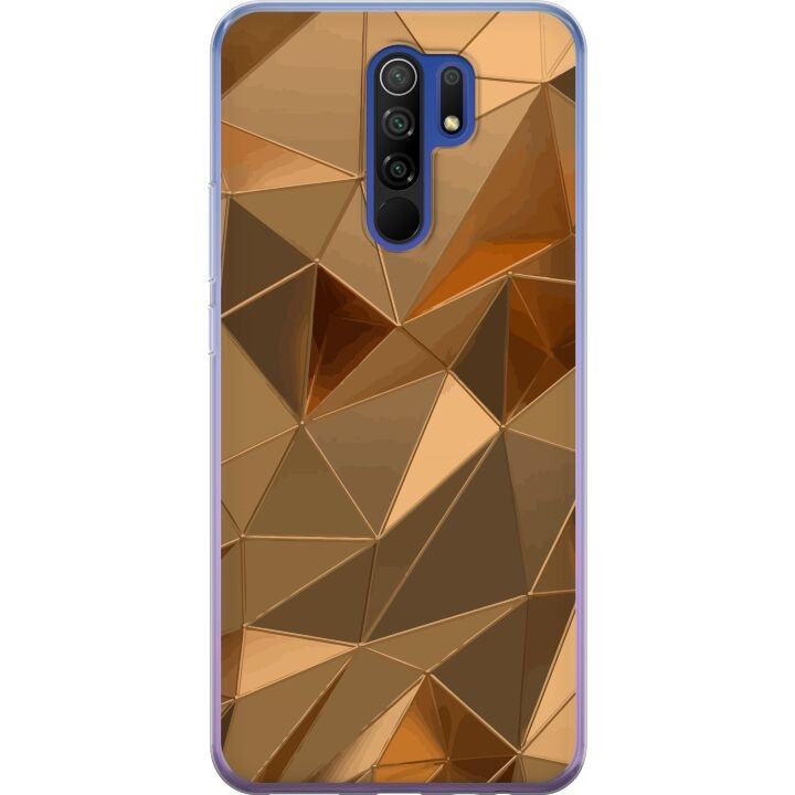 Mobilskal till Xiaomi Redmi 9 med 3D Guld motiv i gruppen SMARTPHONE & SURFPLATTOR / Mobilskydd / Xiaomi hos TP E-commerce Nordic AB (A65678)