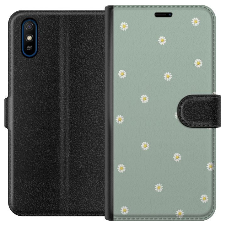 Plånboksfodral till Xiaomi Redmi 9A med Prästkragar motiv i gruppen SMARTPHONE & SURFPLATTOR / Mobilskydd / Xiaomi hos TP E-commerce Nordic AB (A65685)
