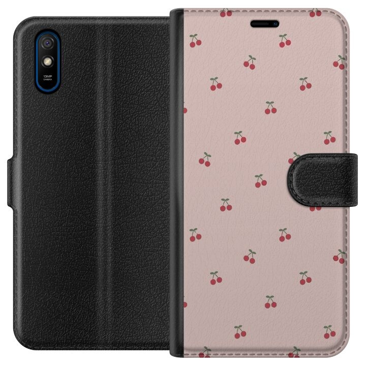 Plånboksfodral till Xiaomi Redmi 9A med Körsbär motiv i gruppen SMARTPHONE & SURFPLATTOR / Mobilskydd / Xiaomi hos TP E-commerce Nordic AB (A65688)