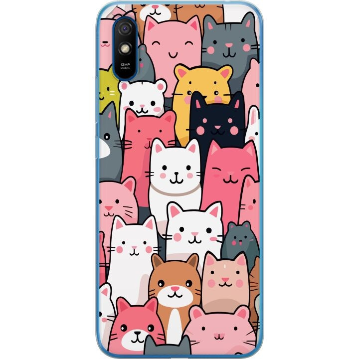 Mobilskal till Xiaomi Redmi 9A med Kattmönster motiv i gruppen SMARTPHONE & SURFPLATTOR / Mobilskydd / Xiaomi hos TP E-commerce Nordic AB (A65716)