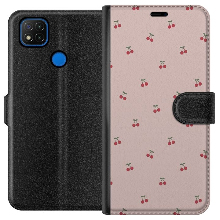Plånboksfodral till Xiaomi Redmi 9C med Körsbär motiv i gruppen SMARTPHONE & SURFPLATTOR / Mobilskydd / Xiaomi hos TP E-commerce Nordic AB (A65769)