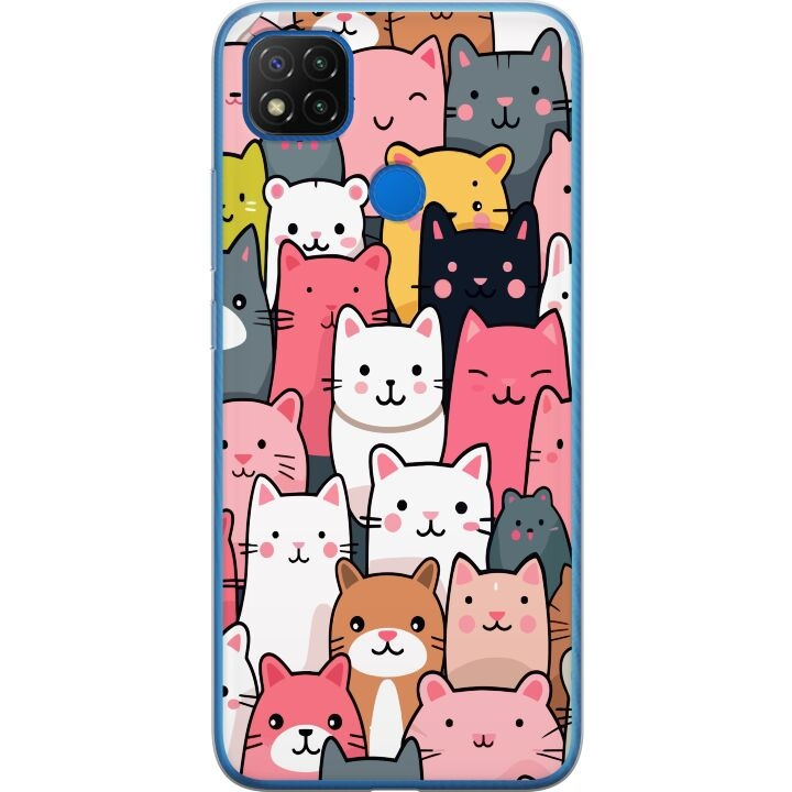 Mobilskal till Xiaomi Redmi 9C med Kattmönster motiv i gruppen SMARTPHONE & SURFPLATTOR / Mobilskydd / Xiaomi hos TP E-commerce Nordic AB (A65797)