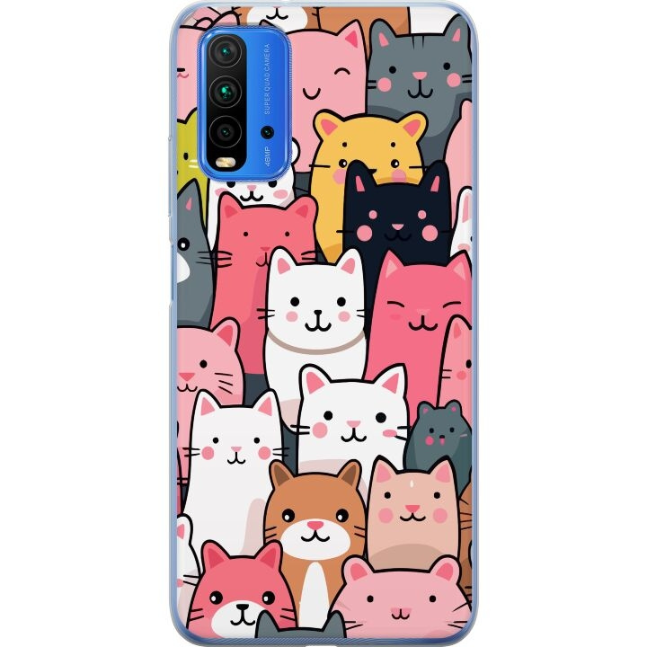 Mobilskal till Xiaomi Redmi 9T med Kattmönster motiv i gruppen SMARTPHONE & SURFPLATTOR / Mobilskydd / Xiaomi hos TP E-commerce Nordic AB (A65851)