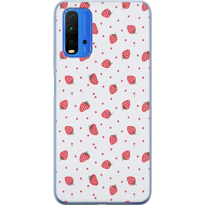 Mobilskal till Xiaomi Redmi 9T med Jordgubbar motiv i gruppen SMARTPHONE & SURFPLATTOR / Mobilskydd / Xiaomi hos TP E-commerce Nordic AB (A65860)