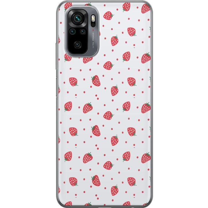 Mobilskal till Xiaomi Redmi Note 10 med Jordgubbar motiv i gruppen SMARTPHONE & SURFPLATTOR / Mobilskydd / Xiaomi hos TP E-commerce Nordic AB (A65914)