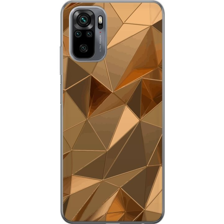 Mobilskal till Xiaomi Redmi Note 10 med 3D Guld motiv i gruppen SMARTPHONE & SURFPLATTOR / Mobilskydd / Xiaomi hos TP E-commerce Nordic AB (A65921)