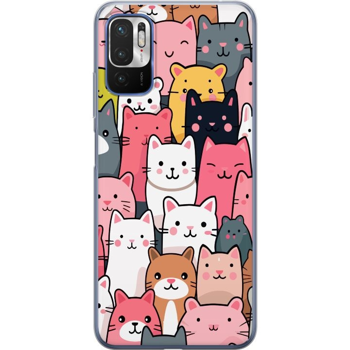 Mobilskal till Xiaomi Redmi Note 10 5G med Kattmönster motiv i gruppen SMARTPHONE & SURFPLATTOR / Mobilskydd / Xiaomi hos TP E-commerce Nordic AB (A65932)