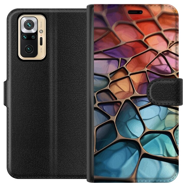 Plånboksfodral till Xiaomi Redmi Note 10 Pro med Metalliskt mönster motiv i gruppen SMARTPHONE & SURFPLATTOR / Mobilskydd / Xiaomi hos TP E-commerce Nordic AB (A65961)