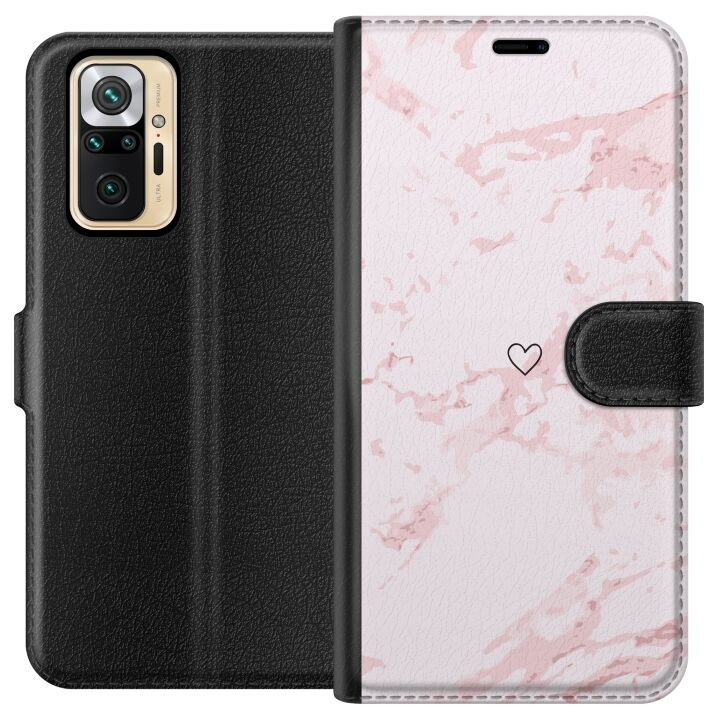 Plånboksfodral till Xiaomi Redmi Note 10 Pro med Rosa Hjärta motiv i gruppen SMARTPHONE & SURFPLATTOR / Mobilskydd / Xiaomi hos TP E-commerce Nordic AB (A65974)