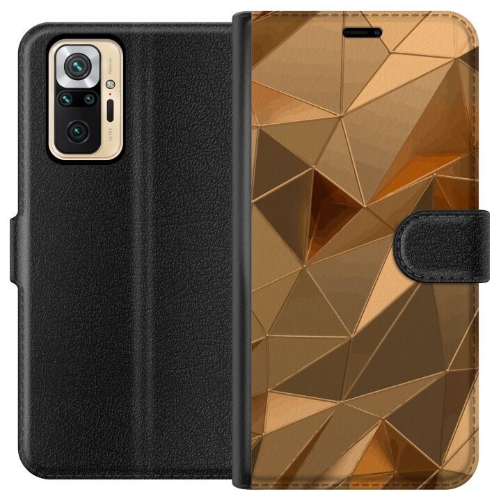 Plånboksfodral till Xiaomi Redmi Note 10 Pro med 3D Guld motiv i gruppen SMARTPHONE & SURFPLATTOR / Mobilskydd / Xiaomi hos TP E-commerce Nordic AB (A65975)
