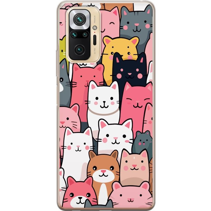 Mobilskal till Xiaomi Redmi Note 10 Pro med Kattmönster motiv i gruppen SMARTPHONE & SURFPLATTOR / Mobilskydd / Xiaomi hos TP E-commerce Nordic AB (A65986)