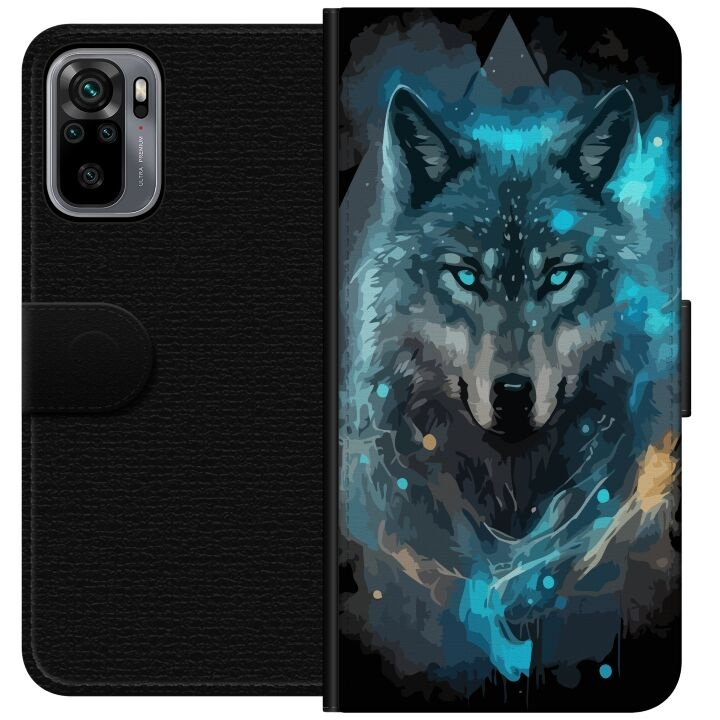 Plånboksfodral till Xiaomi Redmi Note 10S med Varg motiv i gruppen SMARTPHONE & SURFPLATTOR / Mobilskydd / Xiaomi hos TP E-commerce Nordic AB (A66010)