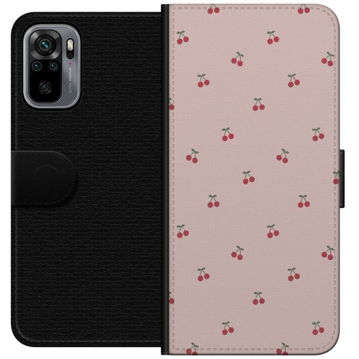 Plånboksfodral till Xiaomi Redmi Note 10S med Körsbär motiv i gruppen SMARTPHONE & SURFPLATTOR / Mobilskydd / Xiaomi hos TP E-commerce Nordic AB (A66012)