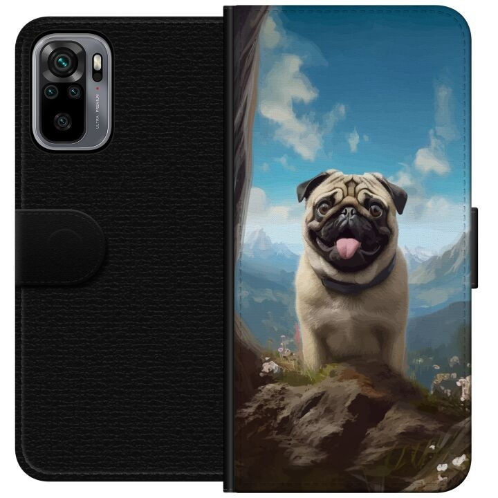 Plånboksfodral till Xiaomi Redmi Note 10S med Glad Hund motiv i gruppen SMARTPHONE & SURFPLATTOR / Mobilskydd / Xiaomi hos TP E-commerce Nordic AB (A66023)