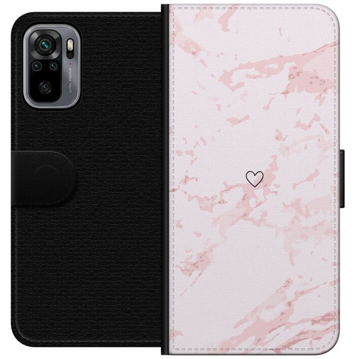 Plånboksfodral till Xiaomi Redmi Note 10S med Rosa Hjärta motiv i gruppen SMARTPHONE & SURFPLATTOR / Mobilskydd / Xiaomi hos TP E-commerce Nordic AB (A66028)