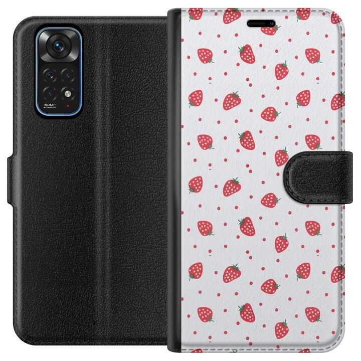 Plånboksfodral till Xiaomi Redmi Note 11 med Jordgubbar motiv i gruppen SMARTPHONE & SURFPLATTOR / Mobilskydd / Xiaomi hos TP E-commerce Nordic AB (A66076)