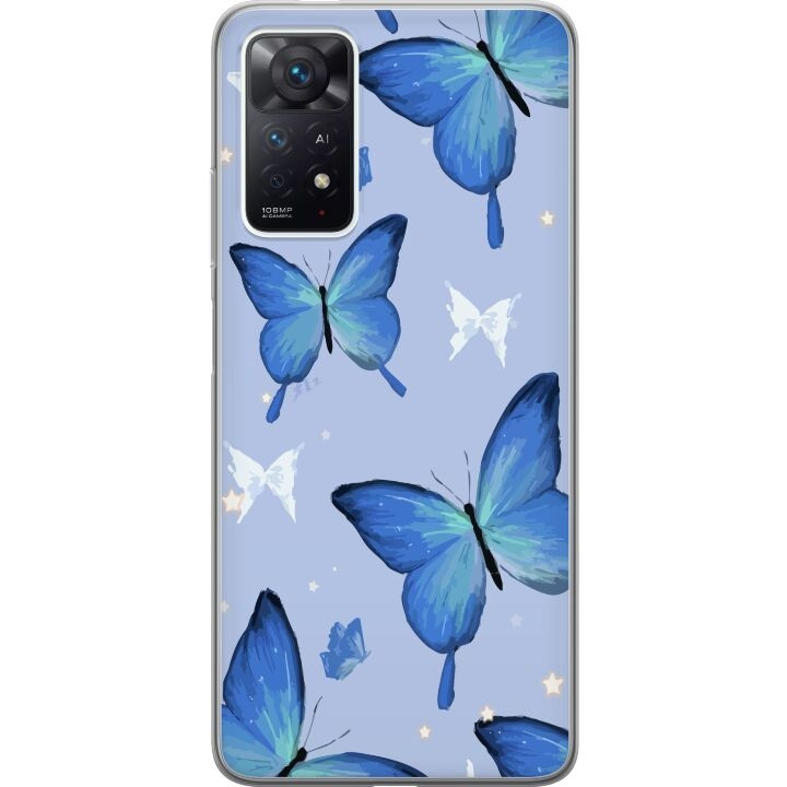 Mobilskal till Xiaomi Redmi Note 11 Pro med Blå fjärillar motiv i gruppen SMARTPHONE & SURFPLATTOR / Mobilskydd / Xiaomi hos TP E-commerce Nordic AB (A66129)