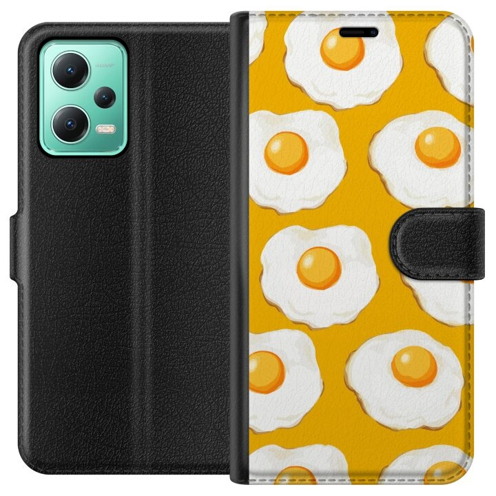 Plånboksfodral till Xiaomi Redmi Note 12 med Stekt ägg motiv i gruppen SMARTPHONE & SURFPLATTOR / Mobilskydd / Xiaomi hos TP E-commerce Nordic AB (A66223)