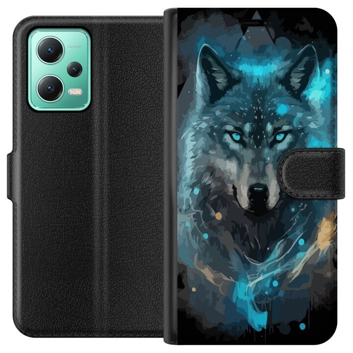 Plånboksfodral till Xiaomi Redmi Note 12 med Varg motiv i gruppen SMARTPHONE & SURFPLATTOR / Mobilskydd / Xiaomi hos TP E-commerce Nordic AB (A66226)