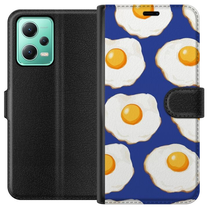 Plånboksfodral till Xiaomi Redmi Note 12 med Stekta ägg motiv i gruppen SMARTPHONE & SURFPLATTOR / Mobilskydd / Xiaomi hos TP E-commerce Nordic AB (A66227)