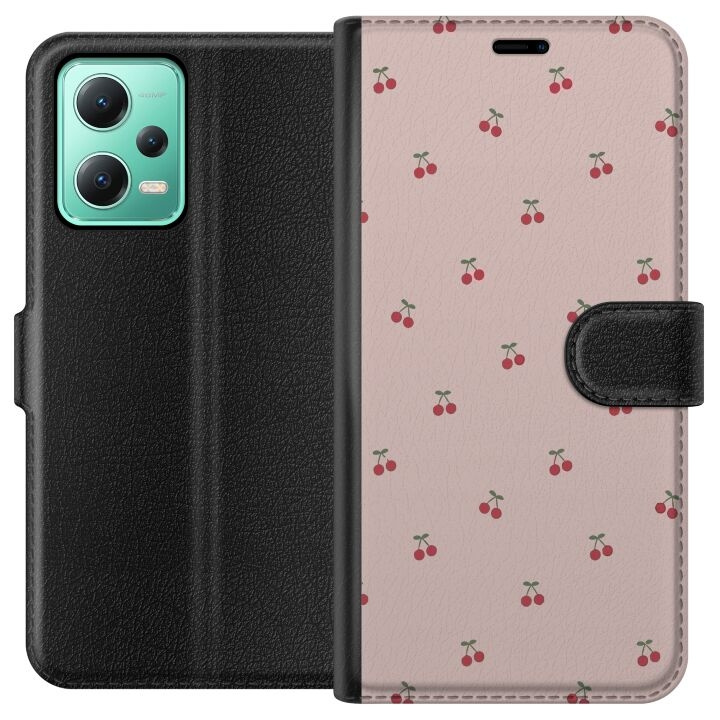 Plånboksfodral till Xiaomi Redmi Note 12 med Körsbär motiv i gruppen SMARTPHONE & SURFPLATTOR / Mobilskydd / Xiaomi hos TP E-commerce Nordic AB (A66228)