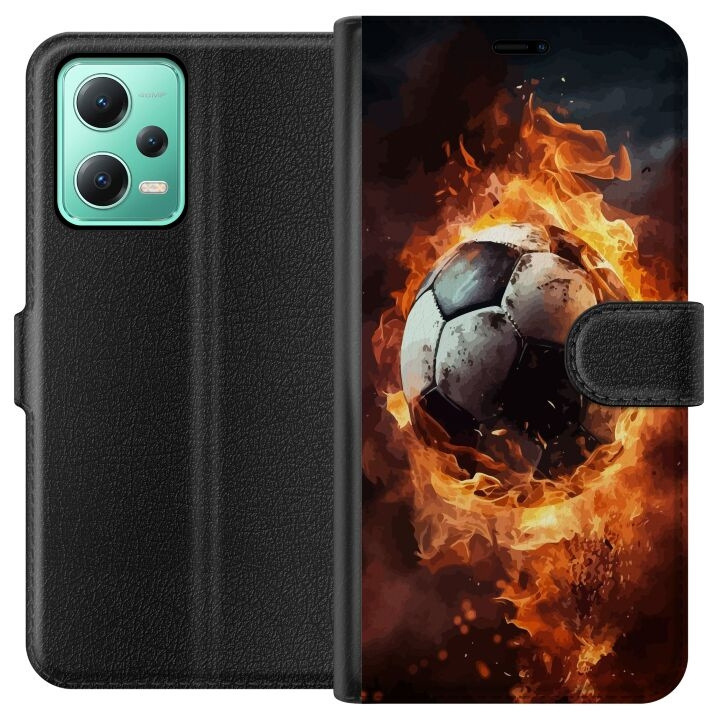 Plånboksfodral till Xiaomi Redmi Note 12 med Fotboll motiv i gruppen SMARTPHONE & SURFPLATTOR / Mobilskydd / Xiaomi hos TP E-commerce Nordic AB (A66242)