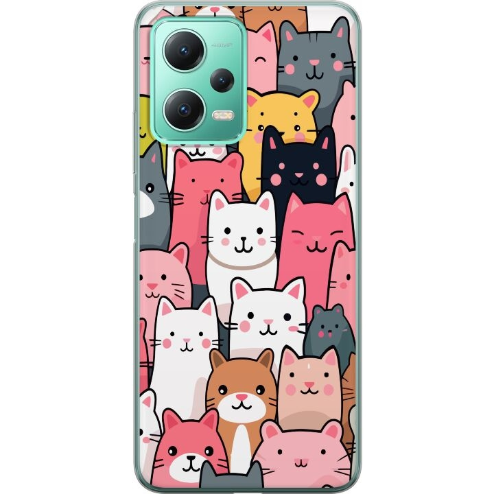 Mobilskal till Xiaomi Redmi Note 12 med Kattmönster motiv i gruppen SMARTPHONE & SURFPLATTOR / Mobilskydd / Xiaomi hos TP E-commerce Nordic AB (A66256)