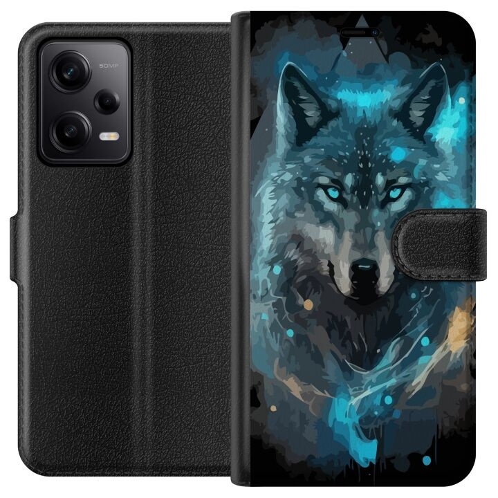 Plånboksfodral till Xiaomi Redmi Note 12 Pro med Varg motiv i gruppen SMARTPHONE & SURFPLATTOR / Mobilskydd / Xiaomi hos TP E-commerce Nordic AB (A66280)