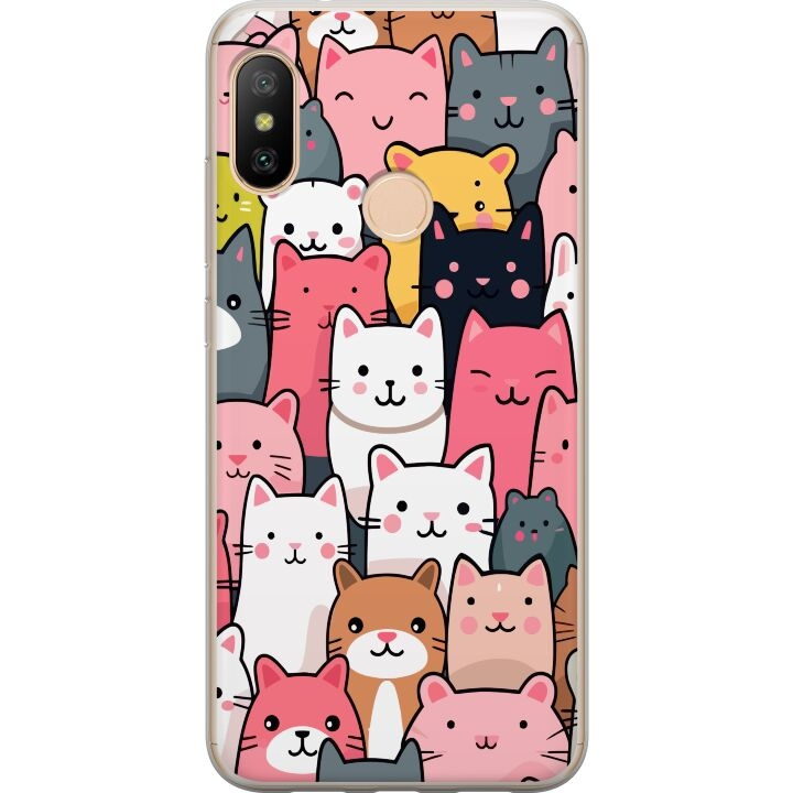 Mobilskal till Xiaomi Redmi 6 Pro med Kattmönster motiv i gruppen SMARTPHONE & SURFPLATTOR / Mobilskydd / Xiaomi hos TP E-commerce Nordic AB (A66445)