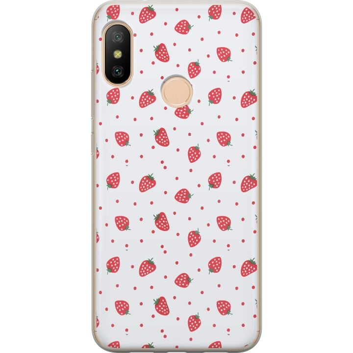 Mobilskal till Xiaomi Redmi 6 Pro med Jordgubbar motiv i gruppen SMARTPHONE & SURFPLATTOR / Mobilskydd / Xiaomi hos TP E-commerce Nordic AB (A66454)