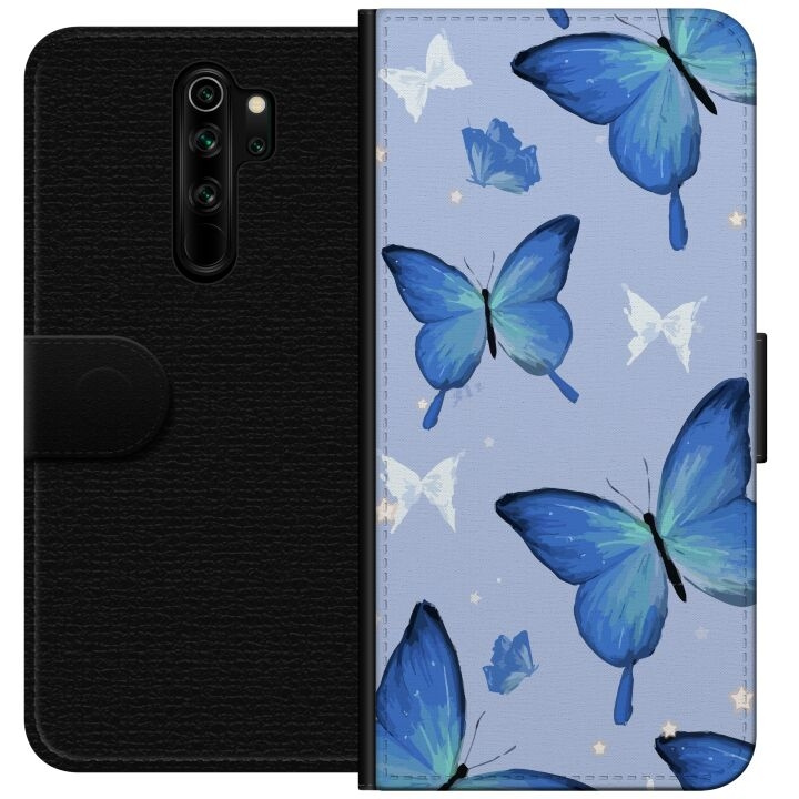 Plånboksfodral till Xiaomi Redmi Note 8 Pro med Blå fjärillar motiv i gruppen SMARTPHONE & SURFPLATTOR / Mobilskydd / Xiaomi hos TP E-commerce Nordic AB (A66507)
