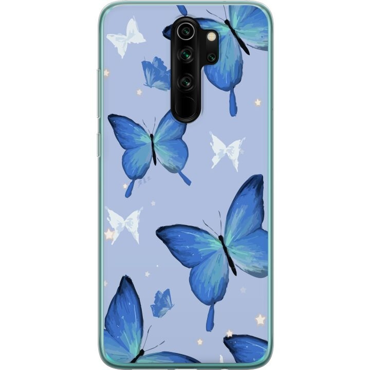 Mobilskal till Xiaomi Redmi Note 8 Pro med Blå fjärillar motiv i gruppen SMARTPHONE & SURFPLATTOR / Mobilskydd / Xiaomi hos TP E-commerce Nordic AB (A66534)