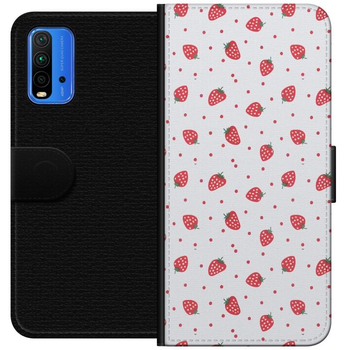 Plånboksfodral till Xiaomi Redmi Note 9 4G med Jordgubbar motiv i gruppen SMARTPHONE & SURFPLATTOR / Mobilskydd / Xiaomi hos TP E-commerce Nordic AB (A66616)