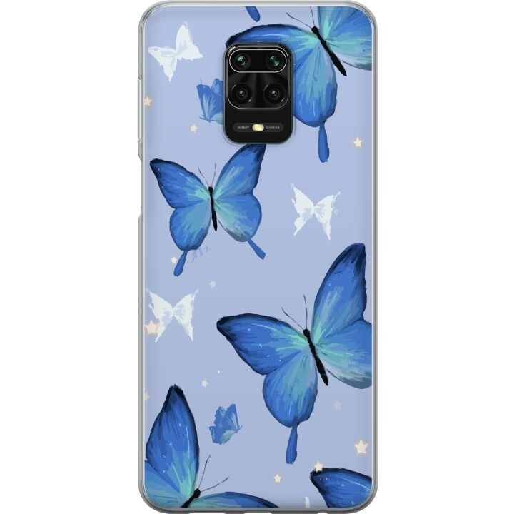 Mobilskal till Xiaomi Redmi Note 9S med Blå fjärillar motiv i gruppen SMARTPHONE & SURFPLATTOR / Mobilskydd / Xiaomi hos TP E-commerce Nordic AB (A66696)