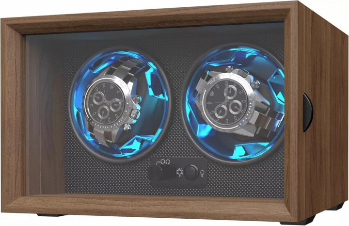 Watch winder för 2 klockor med LED-belysning och USB-strömförsörjning i gruppen HEM, HUSHÅLL & TRÄDGÅRD / Väggklockor & Räkneverk / Tillbehör hos TP E-commerce Nordic AB (A70011)
