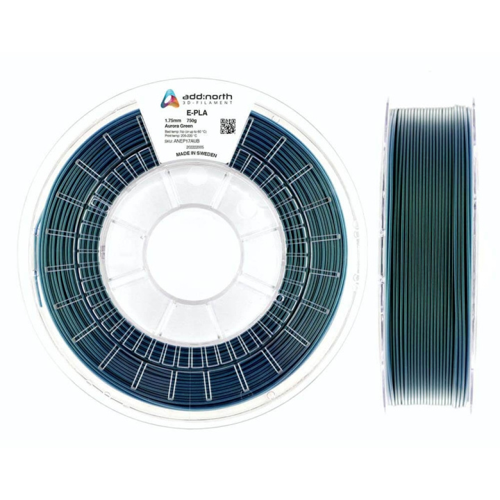 ADDNORTH E-PLA 1.75mm 750g Aurora Green i gruppen DATORER & KRINGUTRUSTNING / Skrivare & Tillbehör / Skrivare / 3D-Skrivare & Tillbehör / Tillbehör hos TP E-commerce Nordic AB (C00060)