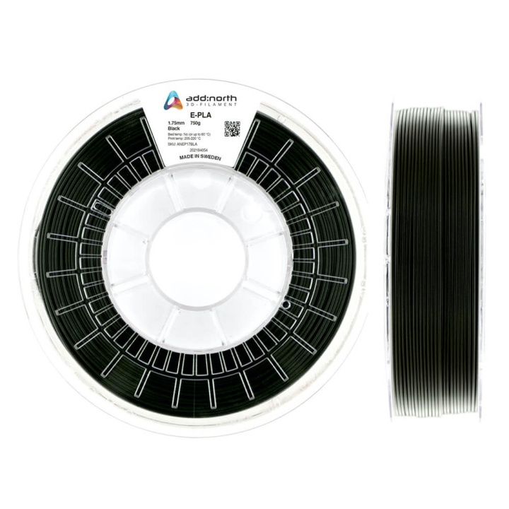 ADDNORTH E-PLA 1.75mm 750g Black i gruppen DATORER & KRINGUTRUSTNING / Skrivare & Tillbehör / Skrivare / 3D-Skrivare & Tillbehör / Tillbehör hos TP E-commerce Nordic AB (C00061)