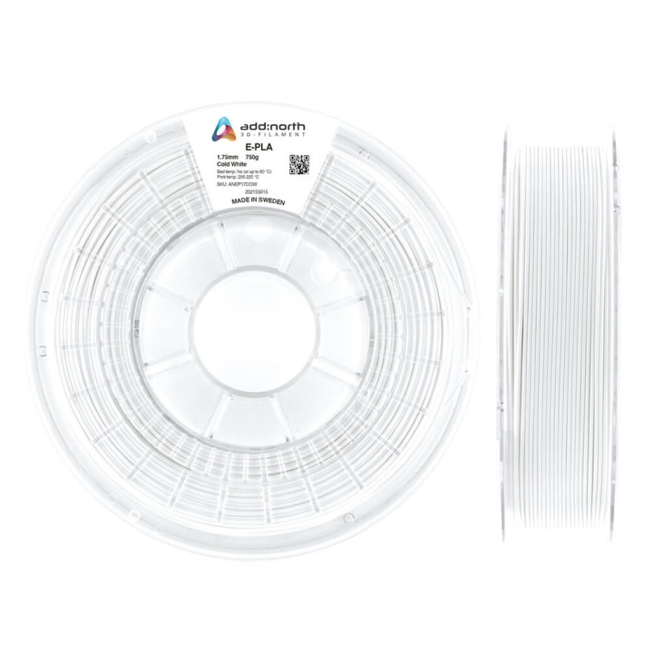 ADDNORTH E-PLA 1.75mm 750g Cold White i gruppen DATORER & KRINGUTRUSTNING / Skrivare & Tillbehör / Skrivare / 3D-Skrivare & Tillbehör / Tillbehör hos TP E-commerce Nordic AB (C00062)