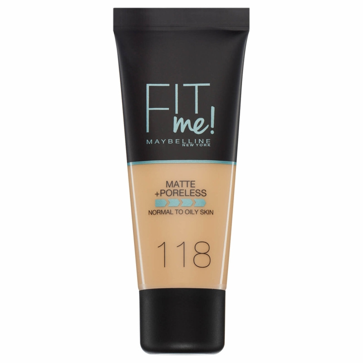 Maybelline Fit Me Matte + Poreless Foundation - 118 Nude i gruppen SKÖNHET & HÄLSA / Makeup / Basmakeup / Foundation hos TP E-commerce Nordic AB (C00075)