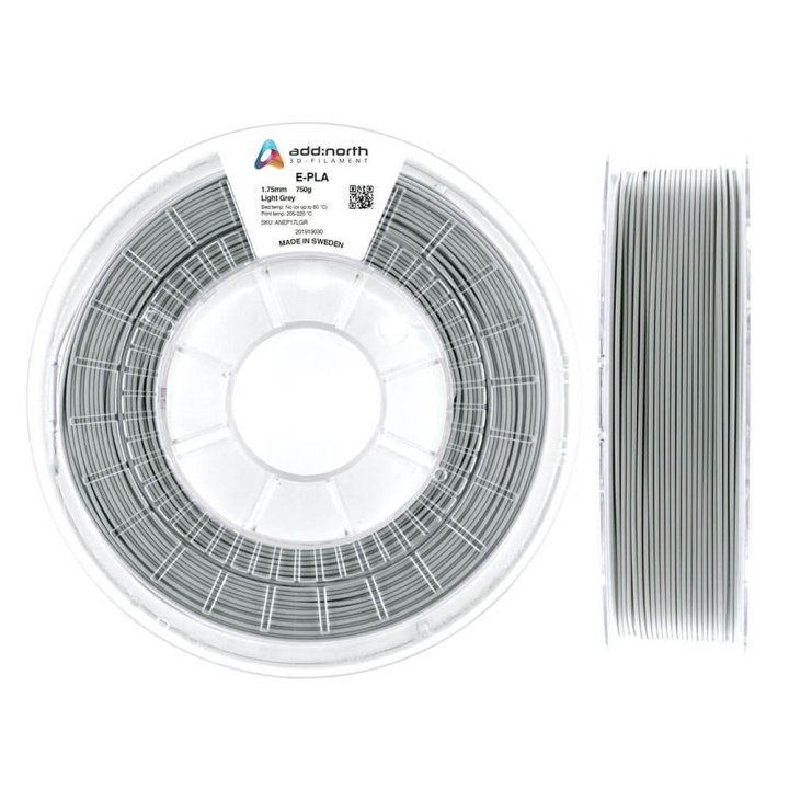 ADDNORTH E-PLA 1.75mm 750g Light Grey i gruppen DATORER & KRINGUTRUSTNING / Skrivare & Tillbehör / Skrivare / 3D-Skrivare & Tillbehör / Tillbehör hos TP E-commerce Nordic AB (C00095)