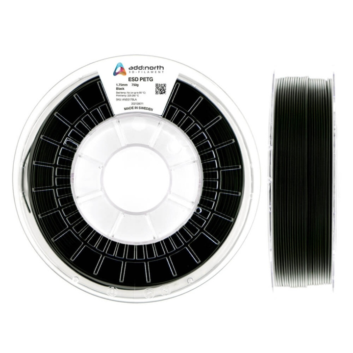 ADDNORTH ESD PETG 1.75mm 750g Black i gruppen DATORER & KRINGUTRUSTNING / Skrivare & Tillbehör / Skrivare / 3D-Skrivare & Tillbehör / Tillbehör hos TP E-commerce Nordic AB (C00108)