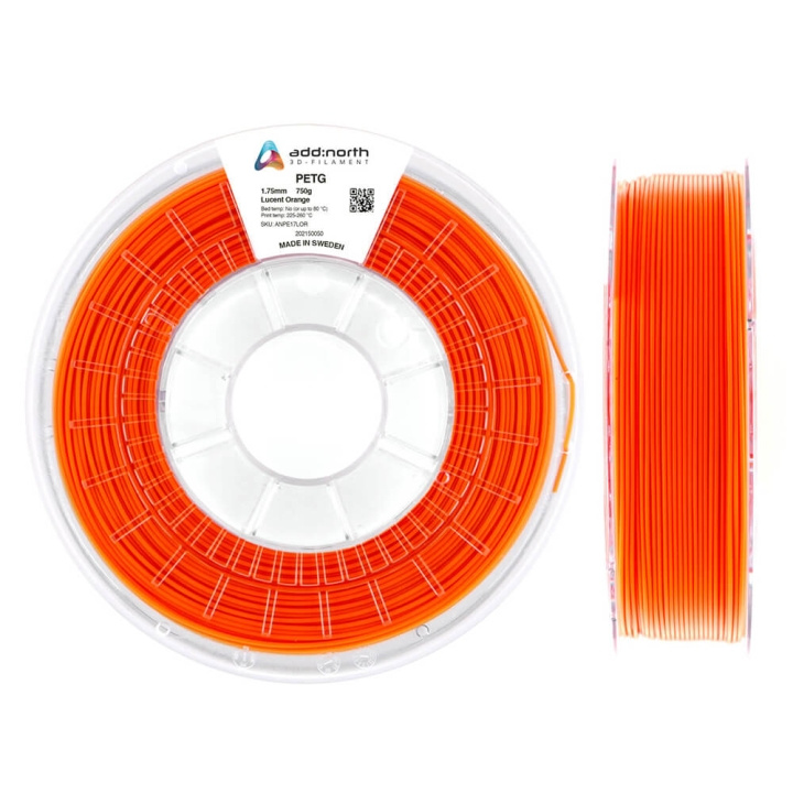 ADDNORTH PETG 1.75mm 750g Lucent Orange i gruppen DATORER & KRINGUTRUSTNING / Skrivare & Tillbehör / Skrivare / 3D-Skrivare & Tillbehör / Tillbehör hos Teknikproffset Nordic AB (C00118)