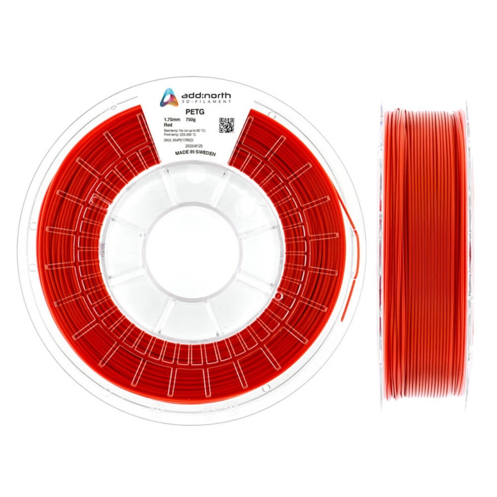 ADDNORTH PETG 1.75mm 750g Red i gruppen DATORER & KRINGUTRUSTNING / Skrivare & Tillbehör / Skrivare / 3D-Skrivare & Tillbehör / Tillbehör hos TP E-commerce Nordic AB (C00120)