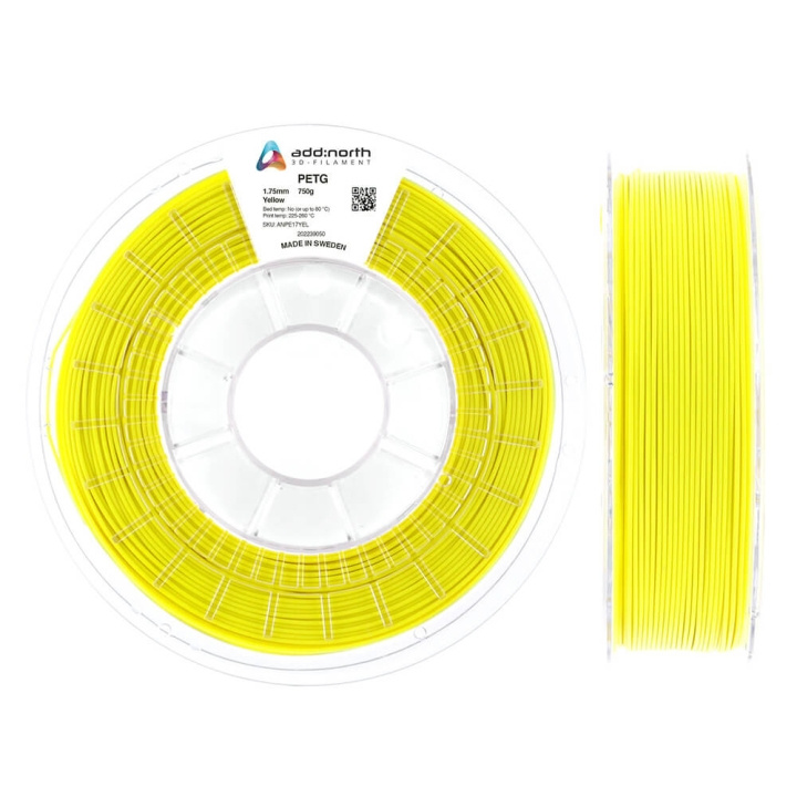 ADDNORTH PETG 1.75mm 750g Yellow i gruppen DATORER & KRINGUTRUSTNING / Skrivare & Tillbehör / Skrivare / 3D-Skrivare & Tillbehör / Tillbehör hos TP E-commerce Nordic AB (C00123)