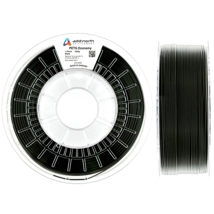 ADDNORTH PETG Economy 1.75mm 1000g Black i gruppen DATORER & KRINGUTRUSTNING / Skrivare & Tillbehör / Skrivare / 3D-Skrivare & Tillbehör / Tillbehör hos TP E-commerce Nordic AB (C00126)